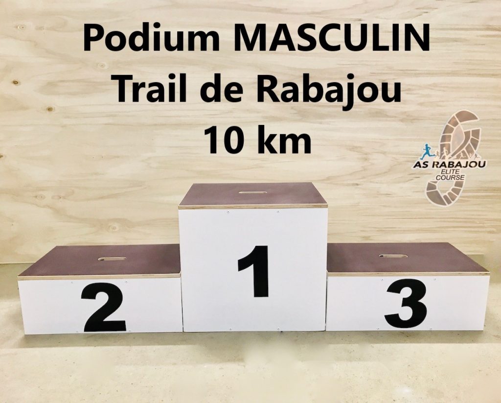 Podium masculin du trail de Rabajou 10 km